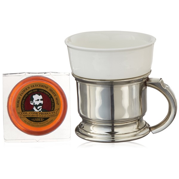 Colonel Conk No.127 Shaving Mug with Pewter Caddy
