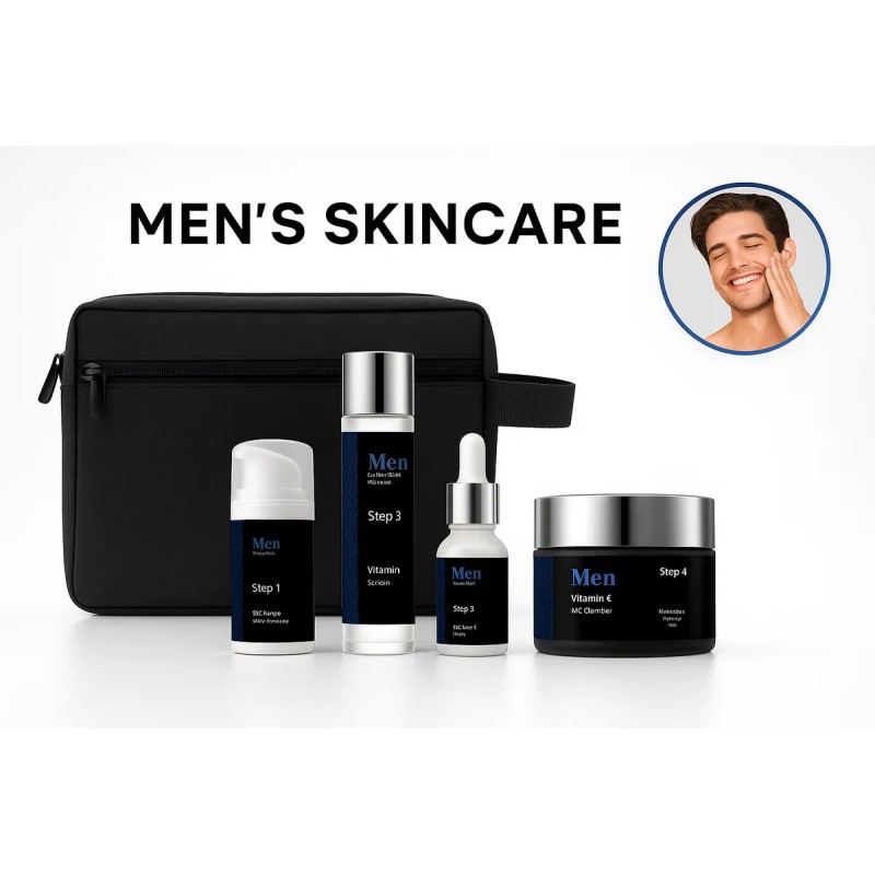 Set Limpiador Tónico Serum Crema Vitamina Hombre