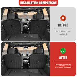 Utiiy Seat Back Cover 2 nd Row Fit for 2020-2024 Kia Telluride 7 Seats Accessories, Kick Mat TPE Back Seat Protector Car Mat for 2024 Kia Telluride