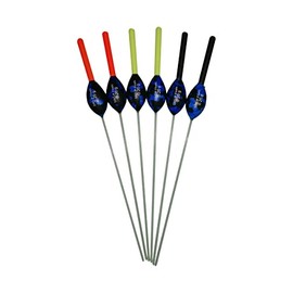 SRG Pole Floats SRG104 Pack of 6 x Pole Floats 'Hybrid' Power Margin All Round Fiberglass Stem choose from (0.1g / 0.2g / 0.3g) (6 x 0.1g (6 x Black Tip))