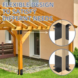 8pcs Adjustable Post Base Bracket Fit 2x4,4x4,6x6 Post, Wood Fence Post Base Support Bracket for Pergola, Mailbox Post and Deck Railing