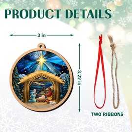 ARVEXO Christian Gifts for Women Faith - Christmas Ornaments 2024, Nativity Scene Ornaments, Catholic, Religious Gifts for Men, Women, Christian Gift Ideas - Christmas Tree Decoration Wooden Ornaments