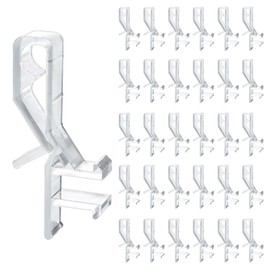 30 Pcs Hidden Channel Valance Clips 1-7/8 Inch Clear Plastic Valance Clips for Blinds, Window Blind Clips, Blind Channel Cover Clips for Valance with a Groove in The Back (Clear)