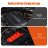 necar2020 Red Car Engine Bay U-Shaped Cover ABS Accessories Kit