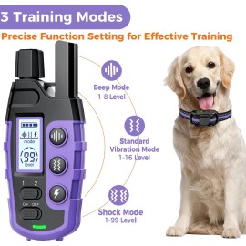 Unbranded No Shock Dog Training Collar Remote Waterproof E Collar w/ Beep Vibration - RS2