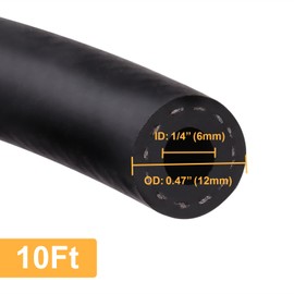 DERPIPE NBR Fuel Line Hose - 1/4 Inch ID Push on Fuel Hose for Small Engines, Gas, Oil, Coolants, 10 Ft