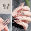 JERCLITY 150 Pieces 3D Silver Butterfly Nail Charms Nail Butterfly