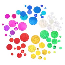 LEEFONE Mix Color Round Bulk Loose Sequins and Spangles for Holiday Applique Arts Crafts and Embellishment DIY Making (Assorted Size)
