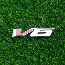 Rear Tailgate Trunk Emblem Nameplate 3D Letter Badge Replacement for 17-21 23349280 "V6 1Pc (Chrome Red)