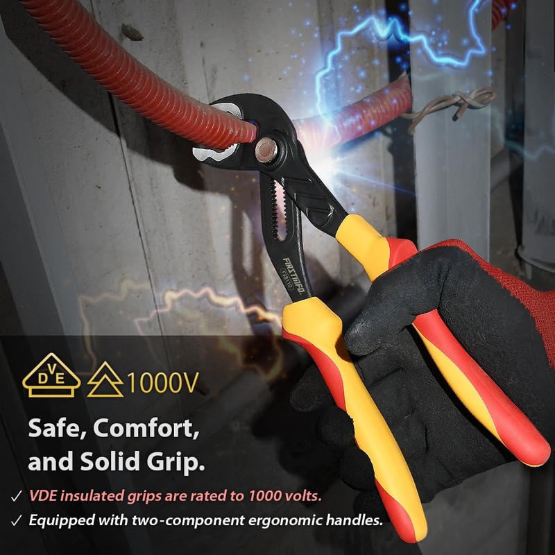 FIRSTINFO F38110 | Alligator Waterpump Plier | VDE Insulated |