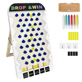Zhenx Prize Drop Disc Game Wood, Extra Large Prize Drop Board 27.8" x 15.9", Wood Disc Drop Games for Parties, Trade Show Booth and Carnival Game