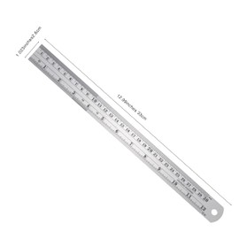 Stainless Steel Metal Shatterproof Straight Edge Metric Ruler 30 cm 12 inches Long