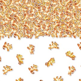 SHADOAMP Tiger Party Decorations Confetti, 200pcs Tiger Birthday Party Decorations Cute Tiger Confetti Double-Sided Printing for Jungle Safari Theme Baby Shower Decor Zoo Wild Animal Birthday Party