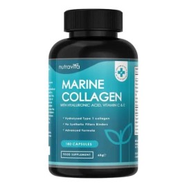 Colágeno Marino Tipo 1 Suplemento 180 Capsulas 1000mg Sabor Sin Sabor                                                                                 