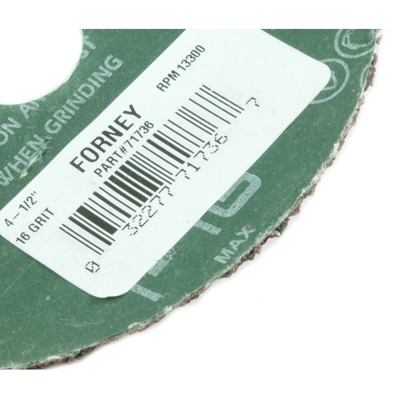 Forney 71736 4-1/2-Inch Aluminum Oxide Sanding Disc with 7/8-Inch Arbor,