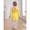 MdnMd Toddler Girls Long Sleeve Ballet Leotards Dresses Dance Skirt