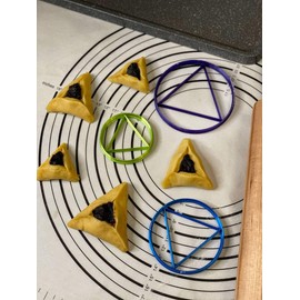 Set of 3 Premium Quality Purim Hamentashen Humentashen Oznei Haman Cookie Cutter Mold Produced by 3D Kitchen Art