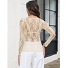 LOMON Long Sleeve Lace Tops for Women Mesh Top Crew