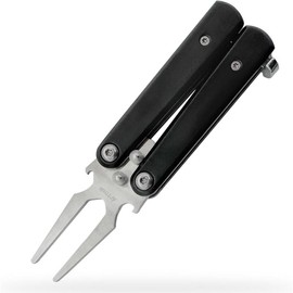 Arttodo Folding Butterfly Golf Divot Tool with Bottle Opener, Compact, Durable & Stylish Golf Accessories, Great Golf Gift for Him:_Black