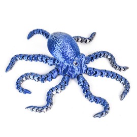 3D Printed Octopus,3D Printed Animals Fidget Toys, Decor for Stress Relief,Desk Fidget Spinner Toys (Silvery Blue)