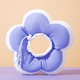 Soft Cat Cone E Collar Adjustable Waterproof Purple Flower Elizabethan Collar Collar Cone for Cats Small Dogs Kitten Puppy After Surgery Prevent Licking (Purple, m)