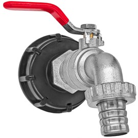 IBC Adapter Cap S60 x 6 with 3/4 Inch Outlet Tap Full Flow Tank 1000 L Container