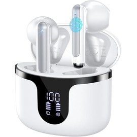 Auriculares inalámbricos, auriculares Bluetooth 5.4 estéreo de alta fidelidad con 4 micrófonos HD, auriculares Bluetooth de 50 horas con pantalla LED 
