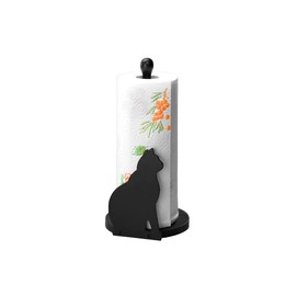 WENKO Kitchen Roll Holder with Cat Black, Height 30 CM