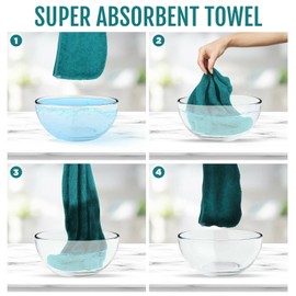 Adon 100% Cotton Turbie Hair Drying Towel Wrap for Women & Men Large Hair Towel for Curly Long Thick Hair, Water Absorbent Quick Dry Anti Frizz Hair Turban Towel (White)