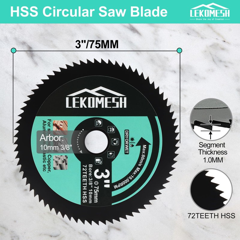 HSS Circular Saw Blade - 3 Pieces 75 mm x