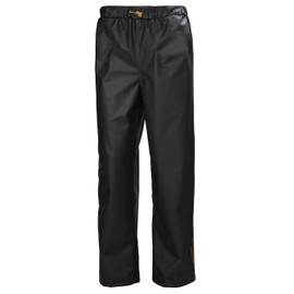 Helly-Hansen Workwear Gale Waterproof Men's Rain Pants with Adjustable, Elastic Waist and Bottom Leg with Snap Buttons, Black - Medium