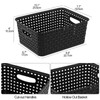 Ewingger Set of 6 Black Plastic Storage Baskets, Small Organzing