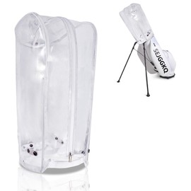Golf Bag Cover,Golf Bag Rain Hood,Club Waterproof Covers Accessories Caddy Head Protector,Accessory Zipper Protective Dustproof Top Rainproof for Mens Women Golfer,Tour,Stand Bags (Transparent)