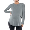 Tankaneo Womens Maternity Nursing Tops Casual Long Sleeve Double Layer