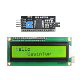 WayinTop 1602 LCD Display Module 16x2 Characters Green Backlit + IIC/I2C/TWI/SPI Serial Interface Serial I/F Module Port (Green)