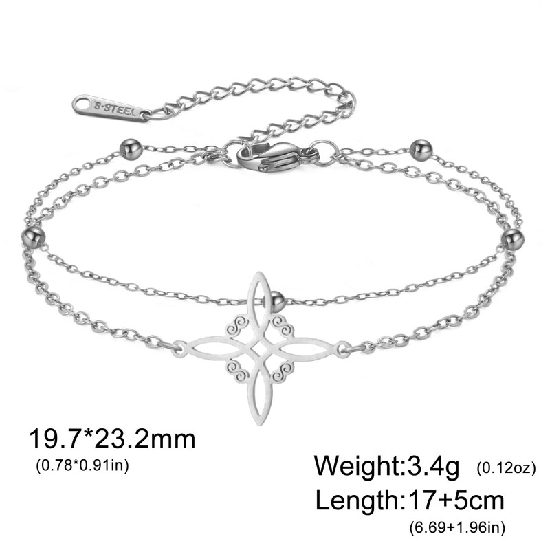 Witches Knot Bracelet Stainless Steel Adjustable Bracelet Celtic Knot Protection