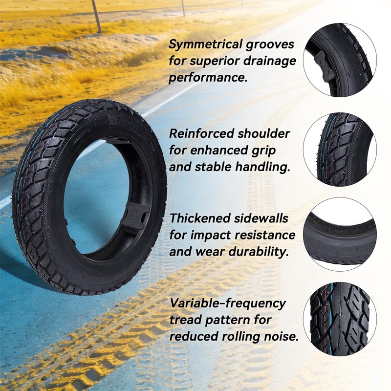 2 Pack 3.00-10 Dirt Bike Tire 3.0-10 Tubeless Tire