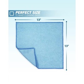REUCLOTHIM Microfiber Cleaning Cloth 24 Pack Cleaning Towels,13"x13" Highly Absorbent Cleaning Supplies,Lint-Free Dusting Cloths for Kitchen, Dish,Window，Household Cleaning.(Blue)
