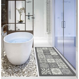 Home Life Kitchen Rug | Non Slip Mat for Kitchen | 55x80 Made in Italy | Modern Floor Mat | Long Runner Rug 2 Kitchen Mat Non Slip Washable [55X80, Grey]