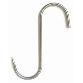 Pack of 10 Butcher's S-Hooks, Hooks, Grocery Hook Hook Butcher Hook Stainless Steel d4,0 x 100 mm Butcher Shop Butcher butcher shop pack of 10)