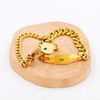 Tobestu Square and Heart Lock Bangle Bracelet with Key Matching