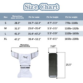 3 Pack Adult Cloth Diapers with Fastener Diaper Inserts, TPU Waterproof Nappy Reusable Washable Incontinence Care Protection Nappies Underwear