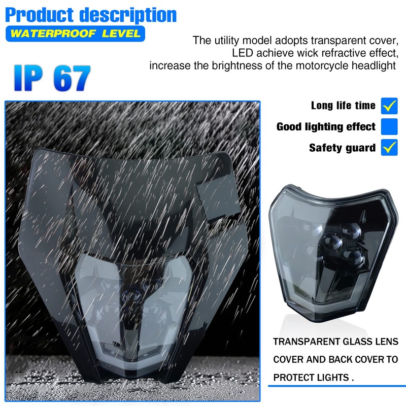 MCHMFG Headlight Head Lamp Light Fairing Mask Day Running Light