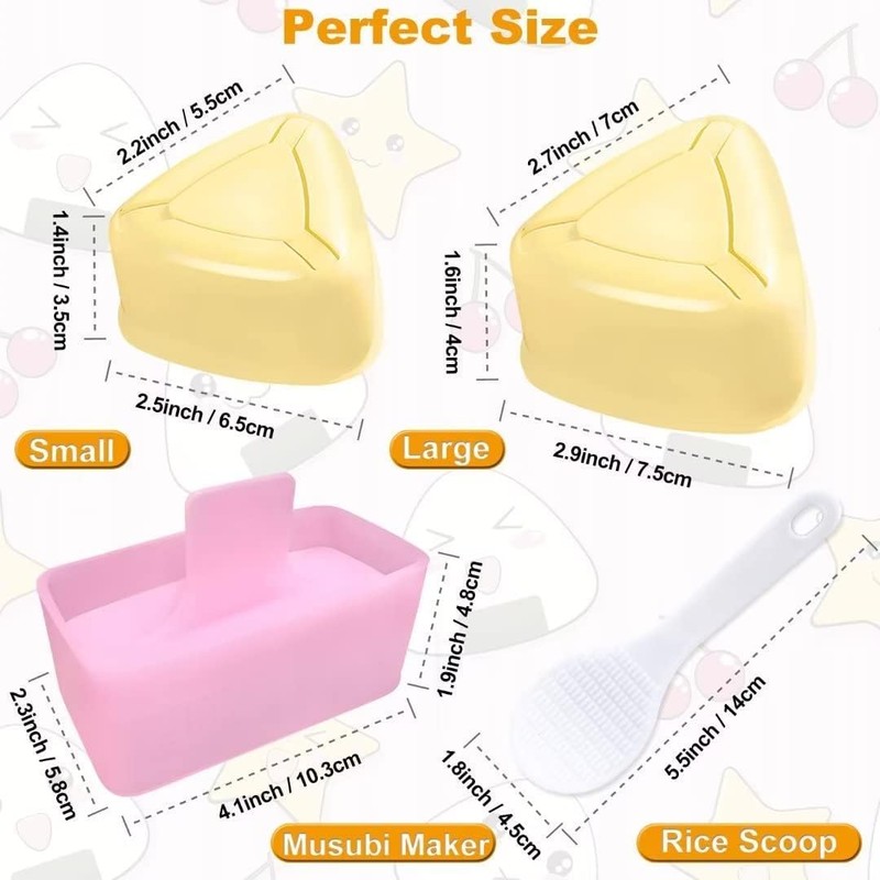 THJOPOKEEL 3 Pack Triangle Onigiri Mold, Sushi Rice Musubi Maker