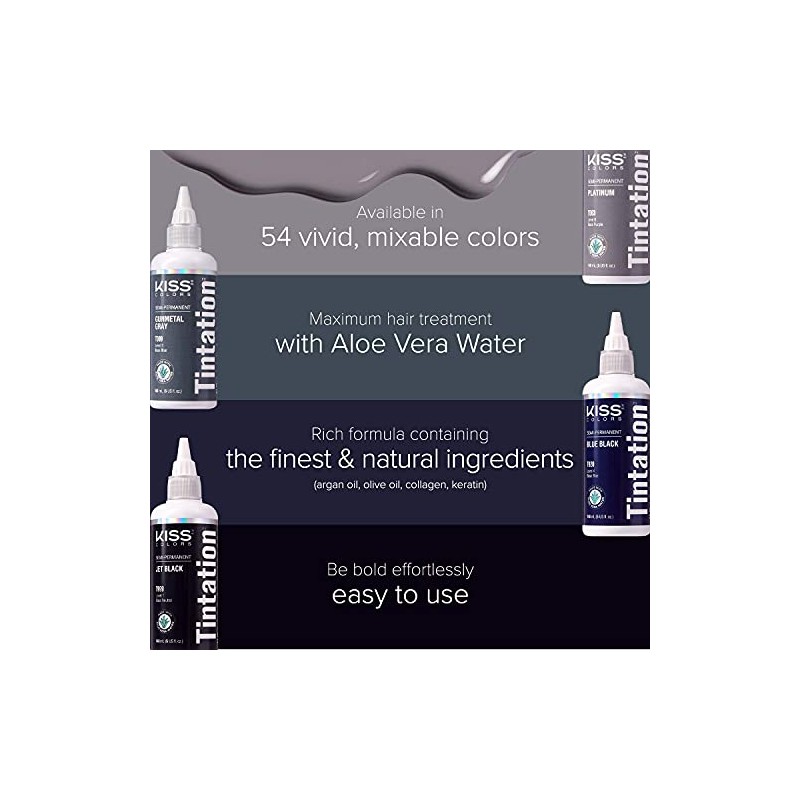 Kiss Tintation Semi-Permanent Hair Color 5 Ounce, T740 Rose Gold