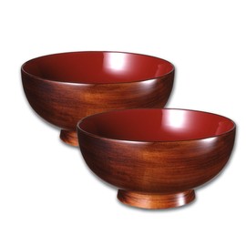 Sakai Sangyo Tochi Soup Bowl Set (2-Piece) Wooden Soup Bowl, Wooden, Lacquered Soup Bowl, Bowl, Tableware, Excellent Heat Retention, Smooth Mouthfeel, Domestic, Miso Soup, Clear Soup, Made in Japan