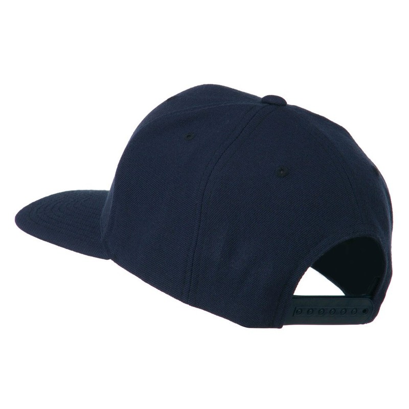 e4Hats.com Old English H Embroidered Flat Bill Cap - Navy