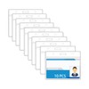 10 Pcs Clear Plastic Horizontal Name Badge ID Card Holders