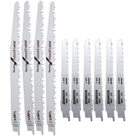 4PCS 240mm and 6PCS 150mm Reciprocating Sabre Saw Blade Set, Bi-Metal and Wood Cutting Saw Blades