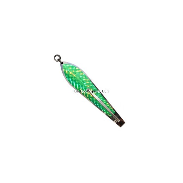 Huntington 3-1/2S-GRFS 1/8-Ounce Drone Spoon, 5 1/2-Inch Blade, Size 10/0 Hook, Green and Yellow Finish